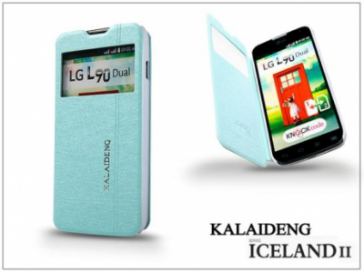 LG L90 D405 flipes tok - Kalaideng Iceland 2 Series View Cover - turquoise blue