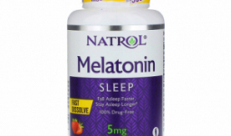 Melatonin, 5 mg, 90 db,  gyors felszívódású, epres Natrol