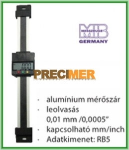 MIB 02026295 Digitális egypofás tolómérő 500 mm, Függőleges kivitel ,alumínium mérőszár
