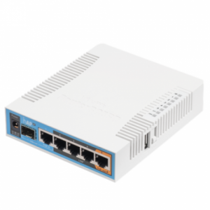 MIKROTIK Router - RB962UIGS-5HACT2HNT - 5GbitLAN, 1SFP, 1USB, PoE-out, AC1750, 450Mbps/1300Mbps, RouterOS L4, (hAP ac)