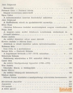 Művelődéstörténeti tanulmányok 1979