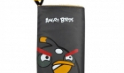 Nokia CP-3007 Angry Birds bebújtatós gyári tok vízhatlan anyagból plüss belsővel fekete (iphone 4 méret)**