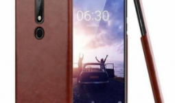 Nokia X6 (2018), IMAK Ruiyi műanyag védőtok, bőr hátlap, Barna
