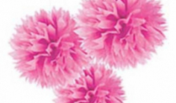 Pink Bolyhos Függő Dekoráció - 41 cm, 3 db-os