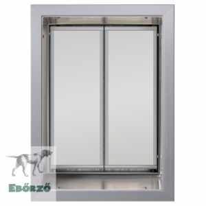 PlexiDor® "XL" méretű falba építhető kutyaajtó - Ezüst színű