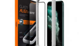 Apple iPhone 11 Pro Spigen ALM Glass FC prémium teljes kijelzős üvegfólia, felhelyező kerettel, Fekete