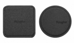 Ringke mágneses rögzítés fémlemez 2x műbőr borítású öntapadós fémlemez Mágneses Autós tartók fekete (ACPU0001)