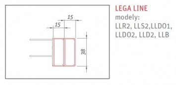 Roltechnik Lega Line 1,5 cm-es zuhanykabin toldóprofil