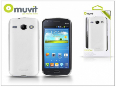 Samsung i8260 Galaxy Core hátlap - Muvit miniGel Glazy - white