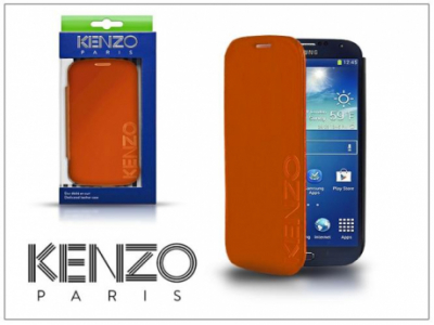Samsung i9500 Galaxy S4 flipes bőrtok - Kenzo GlossyCox - orange