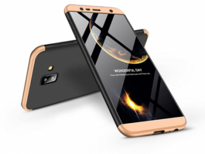 Samsung J610F Galaxy J6 Plus (2018) hátlap - GKK 360 Full Protection 3in1 - fekete/arany