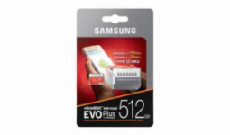 SAMSUNG Memóriakártya MicroSDHC 512GB EVOPLUS CLASS 10, UHS-1 Grade1, + Adapter, R100/W90