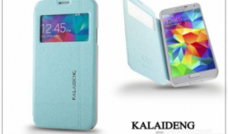 Samsung SM-G900 Galaxy S5 flipes tok - Kalaideng Iceland 2 Series View Cover - turquoise blue