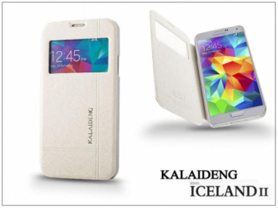 Samsung SM-G900 Galaxy S5 flipes tok - Kalaideng Iceland 2 Series View Cover - white