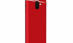 Samsung SM-J600F Galaxy J6 (2018), Mofi Shield Slim műanyag védőtok, 0,9mm vékony, Piros