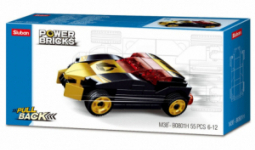 Sluban Power Bricks Pull Back - Gold Black Winner felhúzható autó építőjáték készlet