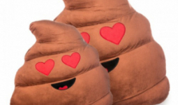Szerelmes Kaki Emoji Párna, 50 cm