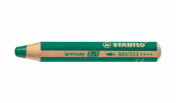 Színes ceruza STABILO Woody 3in1 hengeres vastag sötétzöld