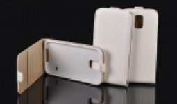 Telone Pocket Slim lefelé nyíló érdes bőrbevonatos fliptok HTC Desire 820-hoz fehér*