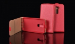 Telone Pocket Slim lefelé nyíló érdes bőrbevonatos fliptok Samsung G928 Galaxy S6 Edge Plus-hoz piros*