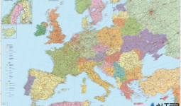 Térkép fali Stiefel Európa autótérképe fémléces 136x90 cm